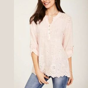 Ornella Paris Pink Linen-Blend Semisheer